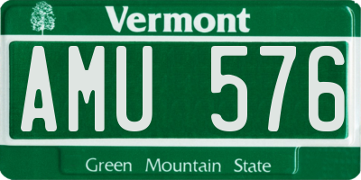 VT license plate AMU576