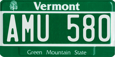 VT license plate AMU580