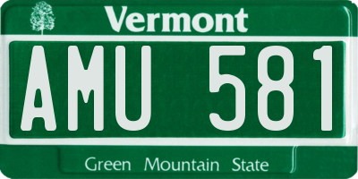 VT license plate AMU581
