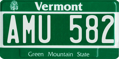 VT license plate AMU582