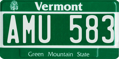 VT license plate AMU583