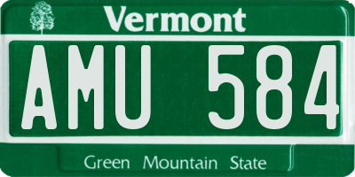 VT license plate AMU584