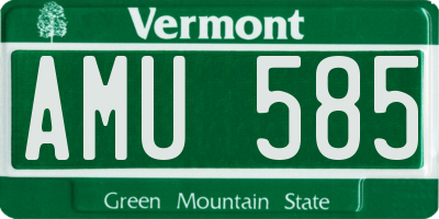 VT license plate AMU585