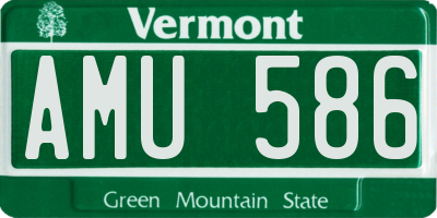 VT license plate AMU586