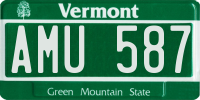 VT license plate AMU587