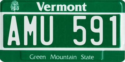 VT license plate AMU591