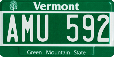 VT license plate AMU592
