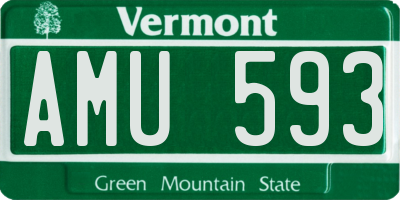 VT license plate AMU593