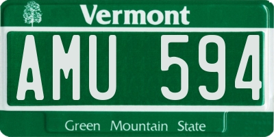 VT license plate AMU594