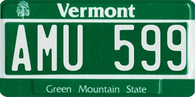 VT license plate AMU599