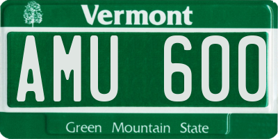 VT license plate AMU600