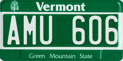 VT license plate AMU606