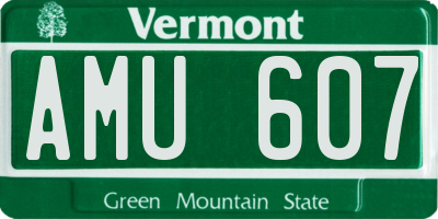 VT license plate AMU607