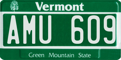 VT license plate AMU609