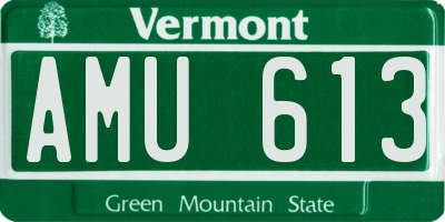 VT license plate AMU613