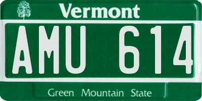 VT license plate AMU614