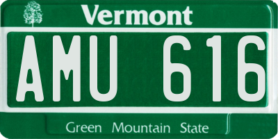 VT license plate AMU616
