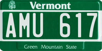 VT license plate AMU617