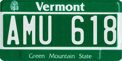 VT license plate AMU618