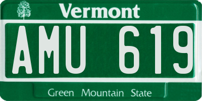 VT license plate AMU619
