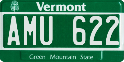 VT license plate AMU622