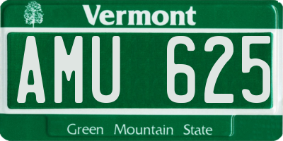 VT license plate AMU625