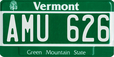 VT license plate AMU626