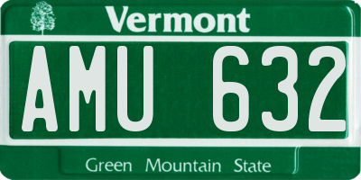 VT license plate AMU632
