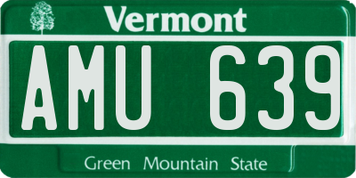 VT license plate AMU639