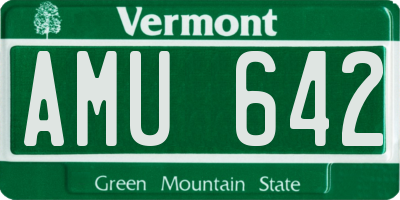 VT license plate AMU642
