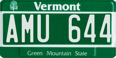 VT license plate AMU644
