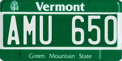 VT license plate AMU650