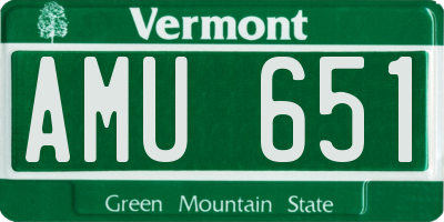 VT license plate AMU651