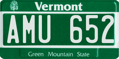 VT license plate AMU652