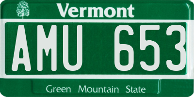 VT license plate AMU653