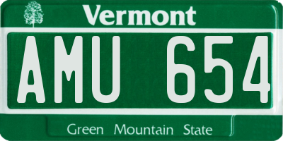 VT license plate AMU654