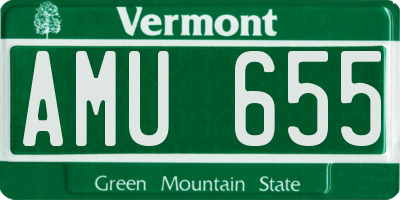 VT license plate AMU655