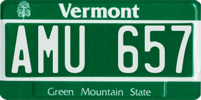 VT license plate AMU657