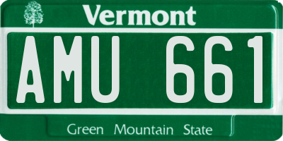 VT license plate AMU661