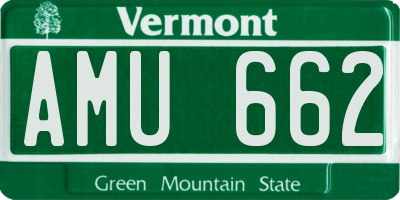 VT license plate AMU662