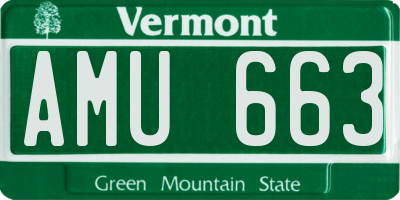 VT license plate AMU663