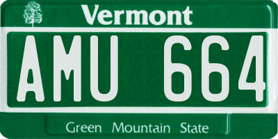 VT license plate AMU664