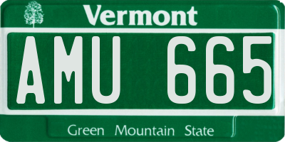 VT license plate AMU665