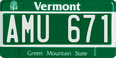 VT license plate AMU671