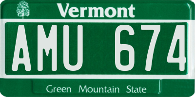 VT license plate AMU674