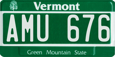 VT license plate AMU676