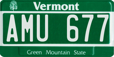 VT license plate AMU677