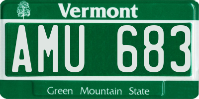 VT license plate AMU683