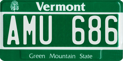 VT license plate AMU686