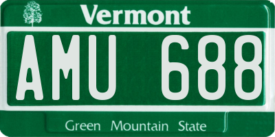 VT license plate AMU688